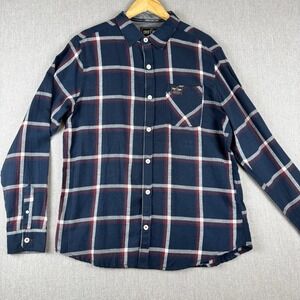 Drift King Classic Edition Flannel Shirt Mens XL Blue Plaid Button Up Long Sleev